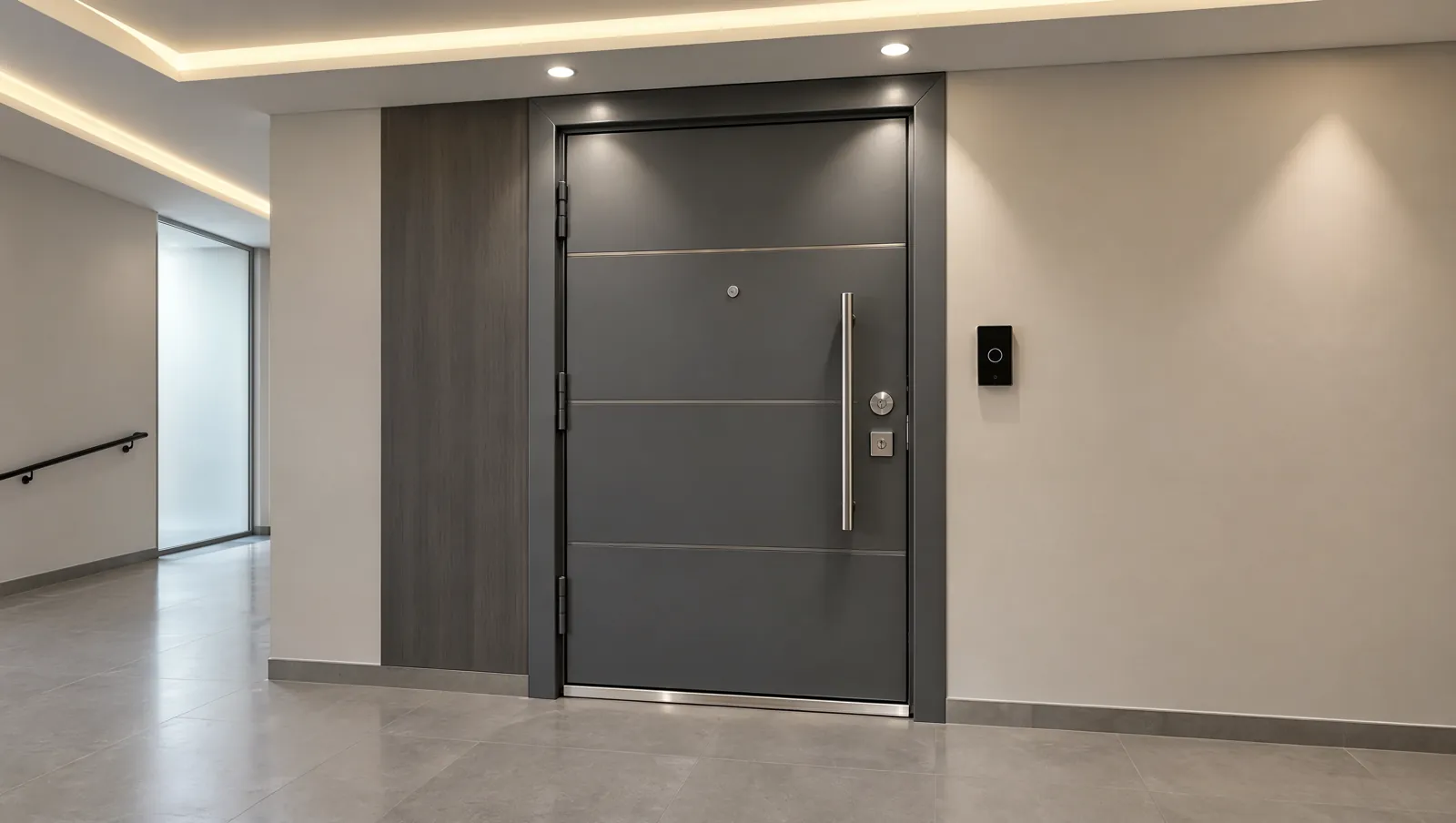 Steel security entrance door