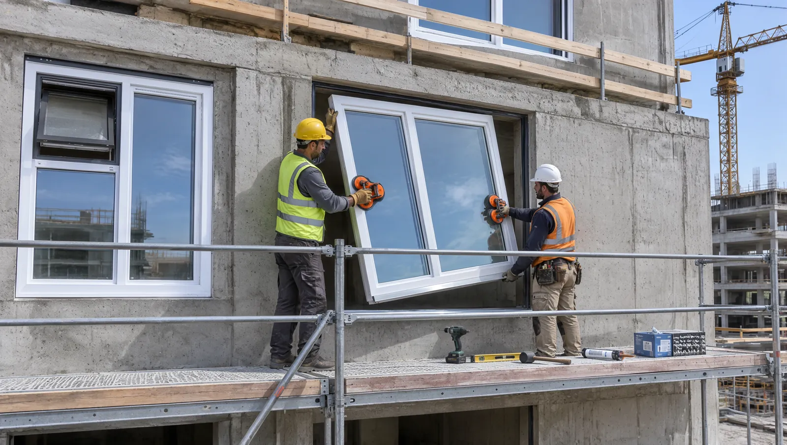 PVC window installation