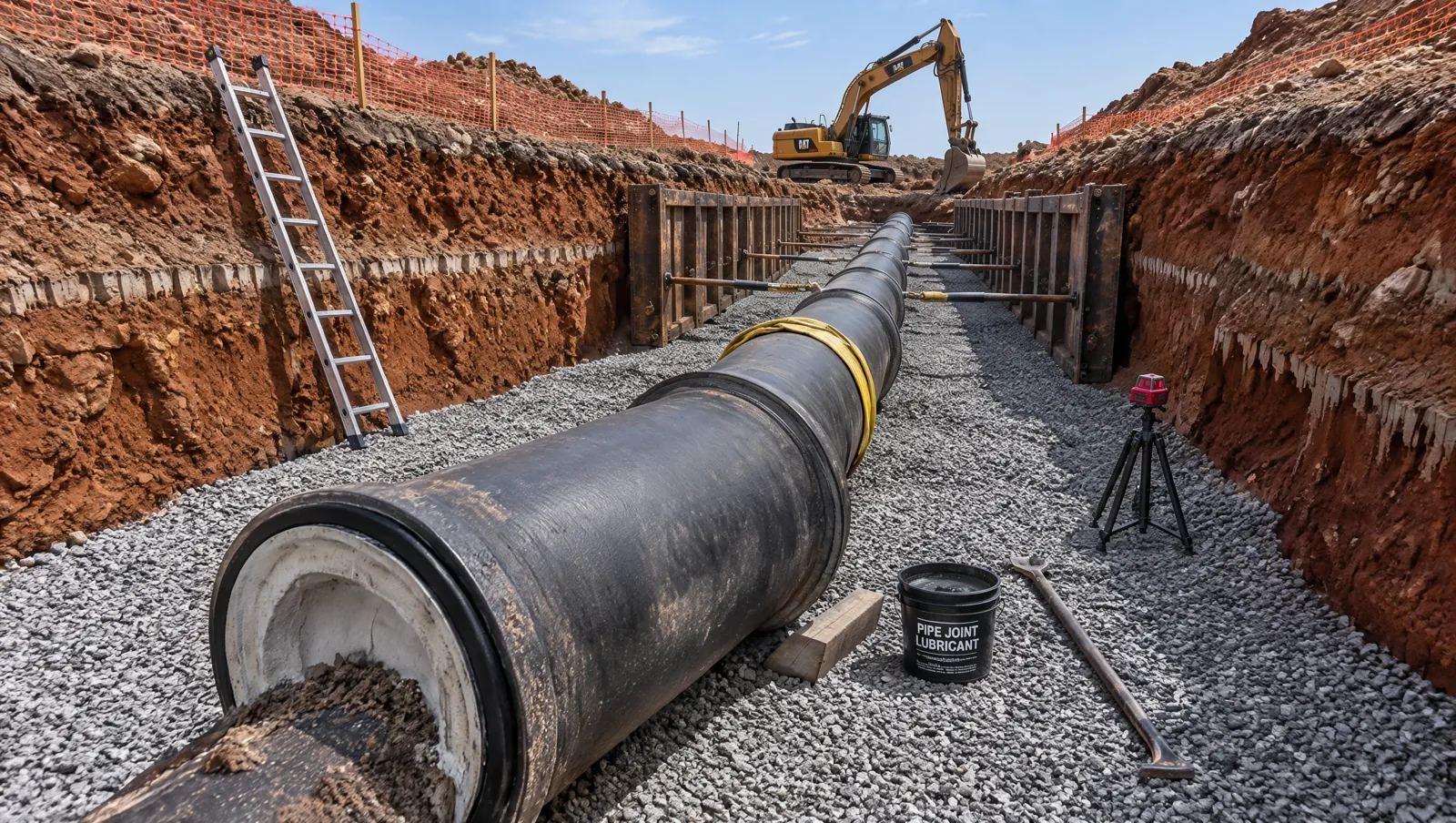 Laying a ductile iron pipeline